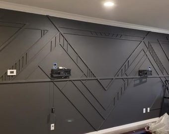 Geometriska väggpaneler, modern accentväggdesign