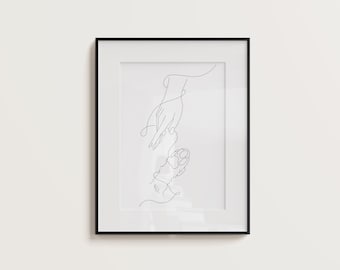 Minimalist Paw & Human Hand Drawing| Paw Promise Art| High-Five Dog Paw and Human Hand Line Art Print| One line Paw Art | Dog lovers Gift