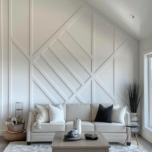Customized Accent Wall Plans, Amazing Wall Design, Trim Wall Design, Digital Download , Unique Wall Design With Blueprints And Cutting List