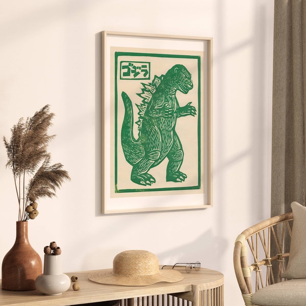 Vintage Godzilla Print, Godzilla Poster, Vintage Print, Vintage Poster