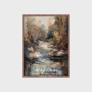 Country River Painting | Vintage Landscape Downloadable PRINTABLE | 0001