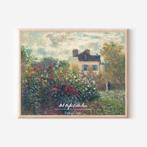 Rose Garden Vintage Painting , Vintage English Cottage Art PRINTABLE Dining Room Decor , Digital Download, Home Decor, Cottage Decor, Art 86