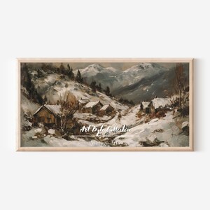 Samsung Frame TV Art vintage Winter Digital Tv Art Home Decor LG Tv Art Digital Art Téléchargement instantané Antique Art vintage Winter Art | Télé 110