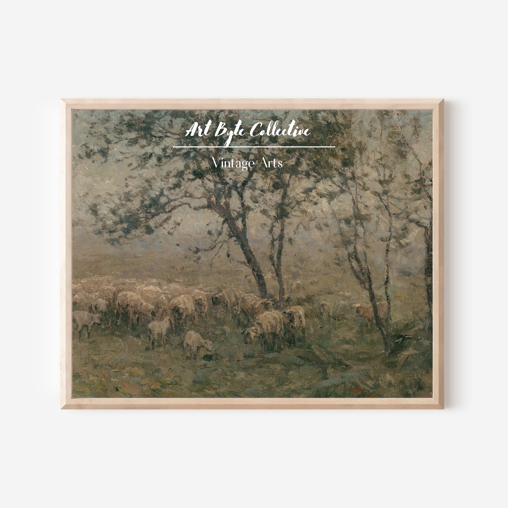 Sheep Painting Farm Animal Print Vintage Wall Decor - Etsy
