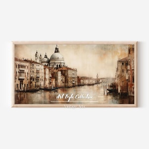 Samsung Frame TV Art | Vintage Venice Canal Painting | Neutral DIGITAL Download #TV001
