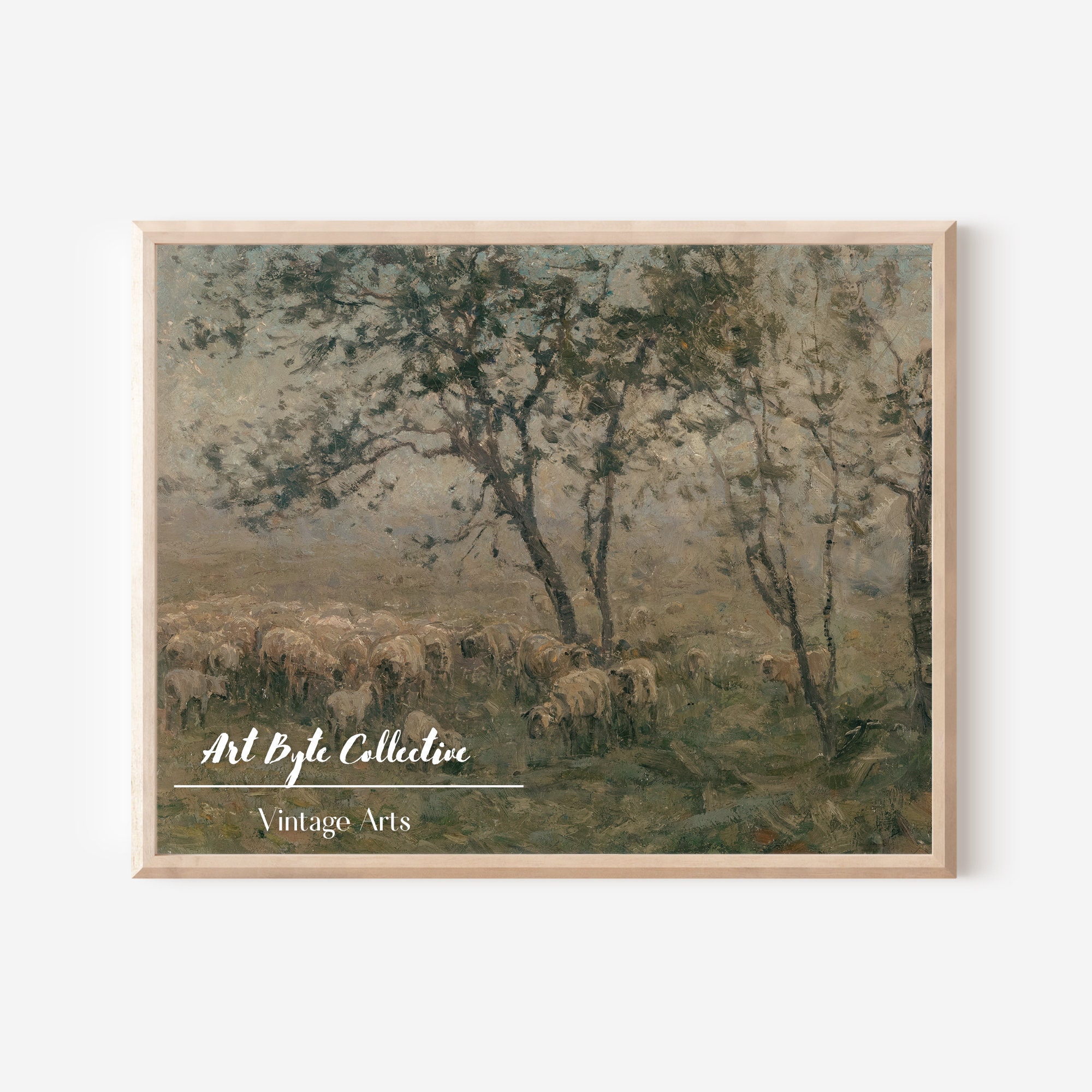 Sheep Painting Farm Animal Print Vintage Wall Decor - Etsy
