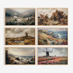 Set of 6 Samsung Frame TV Art, Vintage Digital Tv Art, Home Decor, LG Tv Art, Digital Art, Instant Download, Antique Art, Vintage TV #111