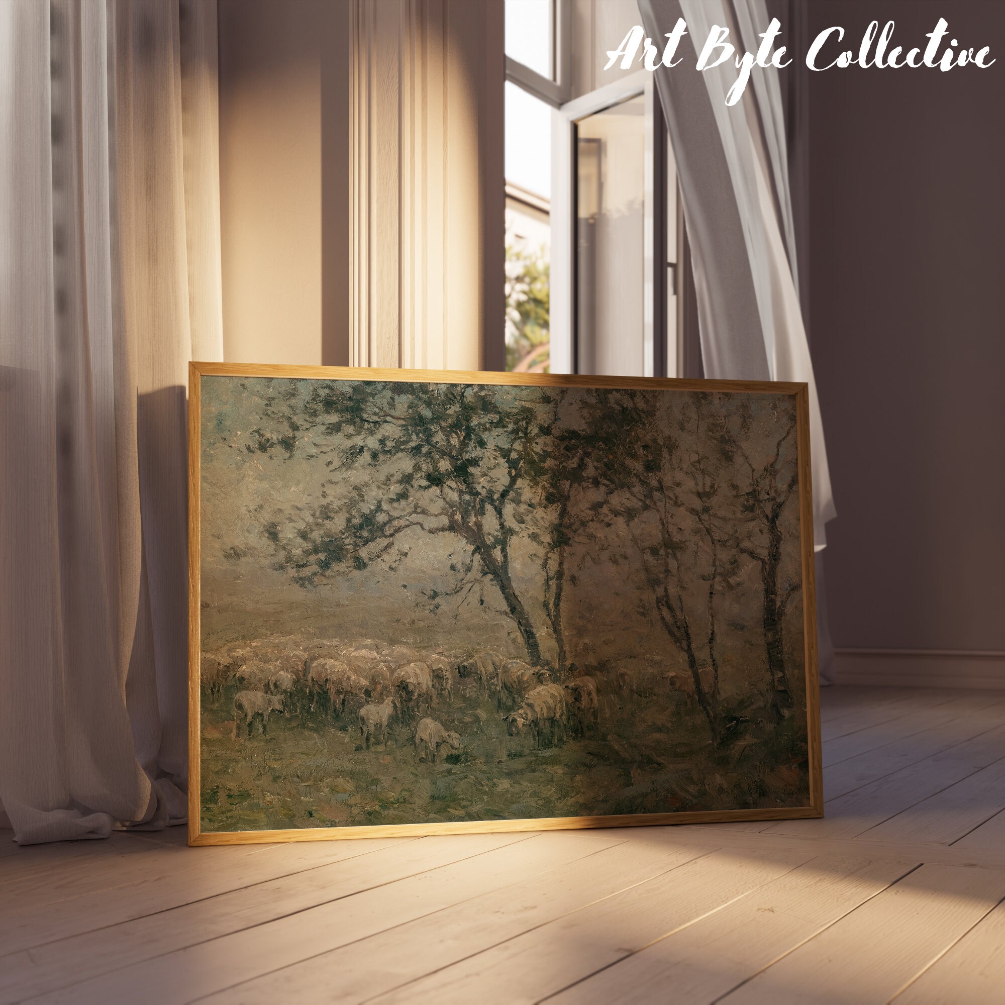 Sheep Painting Farm Animal Print Vintage Wall Decor - Etsy