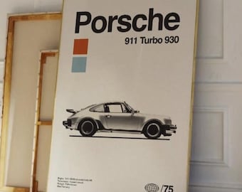 Porsche 911 Turbo 930 poster, minimalistische autoprint