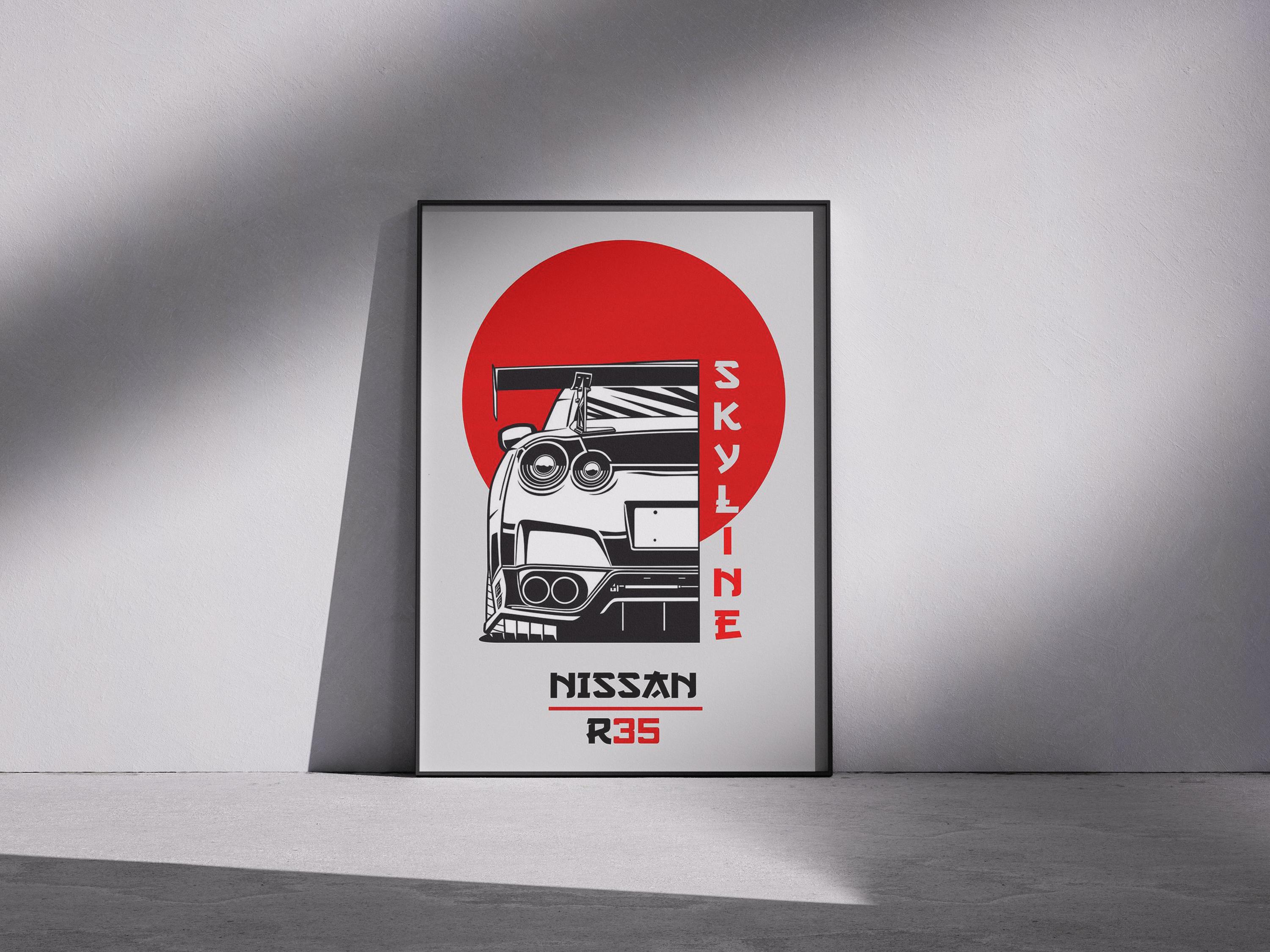 Nissan GT-R R35 Skyline Poster – Japanese Supercar JDM Wall Art ...