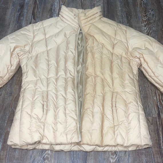 Steve Madden womens vintage tan puffer jacket