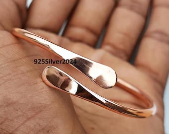 Handmade Copper Adjustable Bangle: Boho Wedding Jewelry