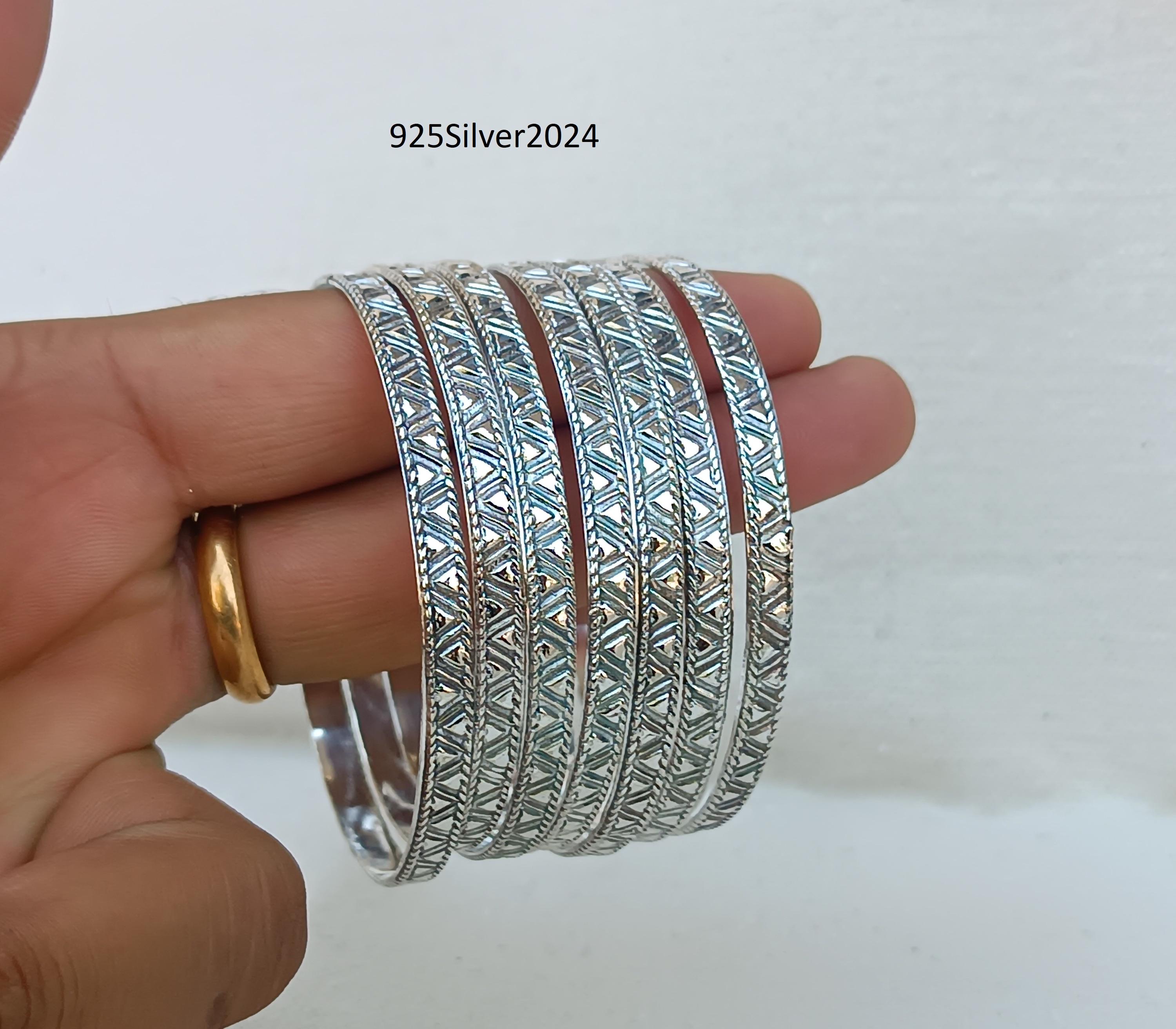 アクセサリー silver 925 simple design bangle Oval C Z Set Hinged Solid Silver Bangle - Etsy