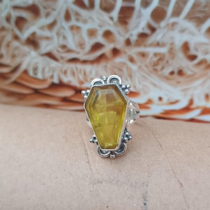 Citrine Ring, Handmade Jewelry, Statement Jewelry, November Birthstone, Perfect Gift for Her, Anniversary Gift, Elegant Yellow Gemstone
