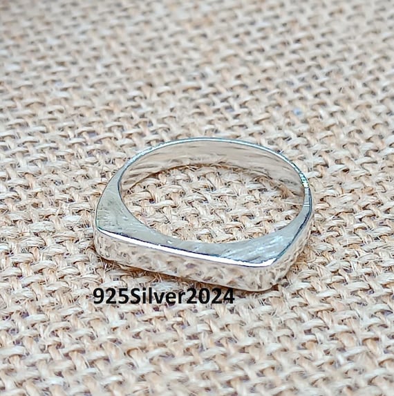 Handmade Sterling Silver Signet Ring: Vintage Designer Band - Etsy