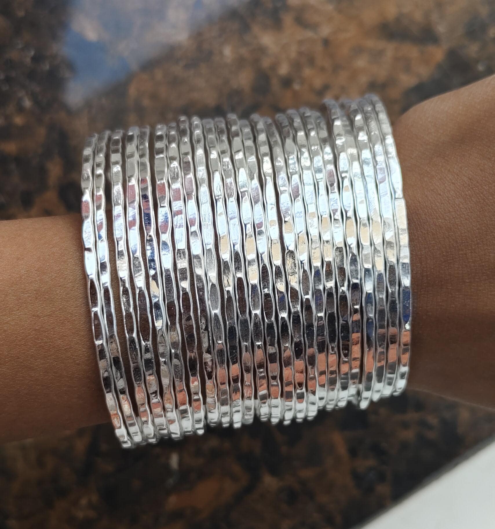Handmade Sterling Silver Bangle Set - Stackable Women's Bangles - Etsy