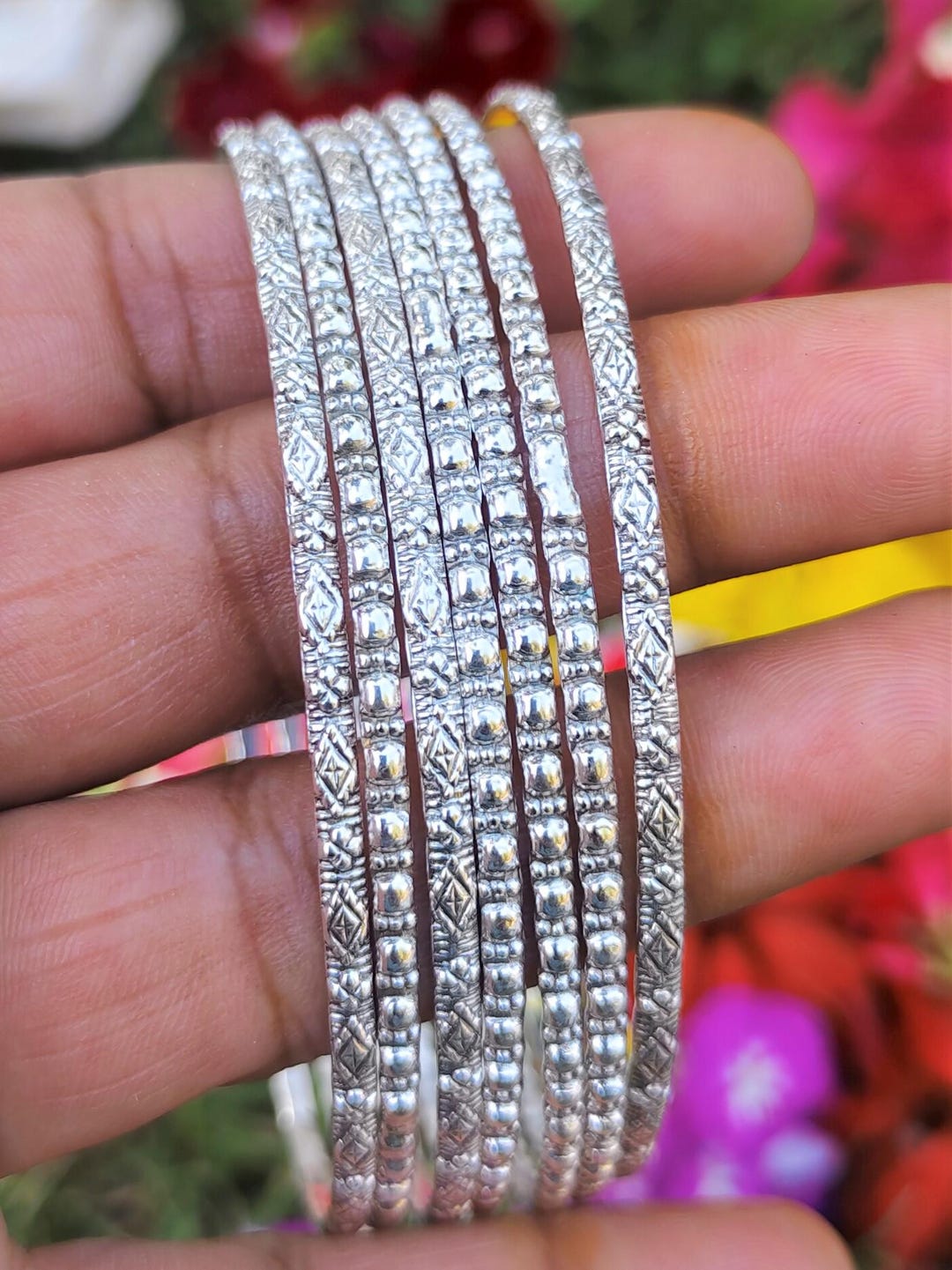 Stacking Bangles Handmade Sterling Silver Stacking Bangles - Set of 7 - Etsy