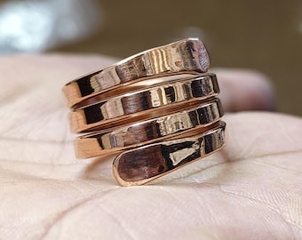 Anel artesanal em cobre maciço, cobre bruto