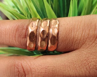 Handmade Hammered Copper Ring: Adjustable Solid Copper Jewelry