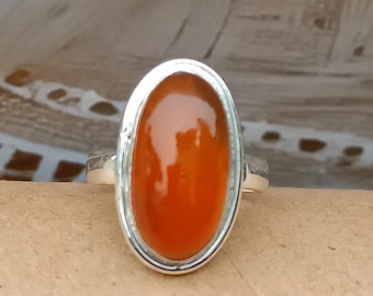 Oranger Karneol Ring: Handgemachter Oranger Karneol Schmuck