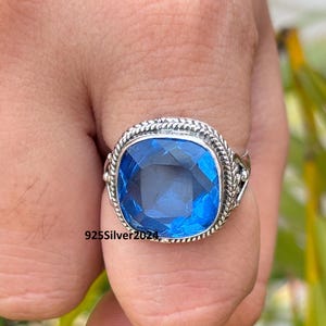 Blue Topaz Ring: Handmade Sterling Silver Gemstone Jewelry