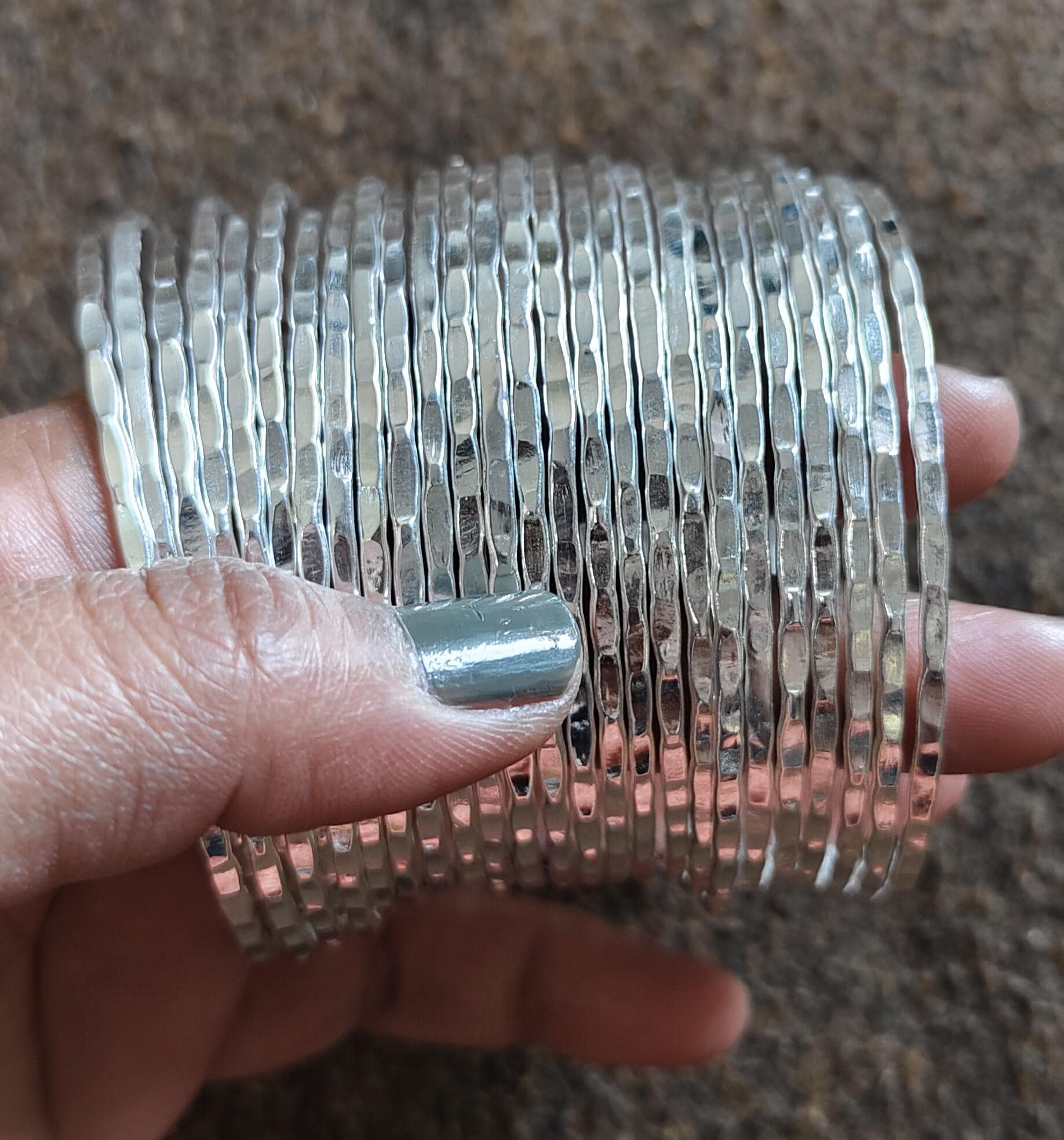Handmade Sterling Silver Bangle Set - Stackable Women's Bangles - Etsy