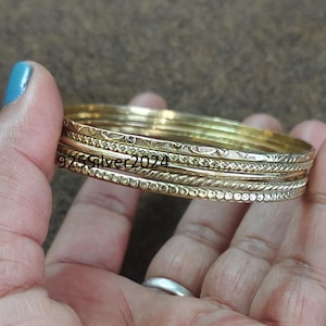 Handmade Solid Brass Bangle Set: Unisex Wedding Jewelry Gift
