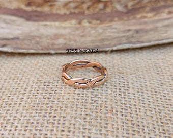 Handmade Solid Copper Ring: Boho Band Jewelry