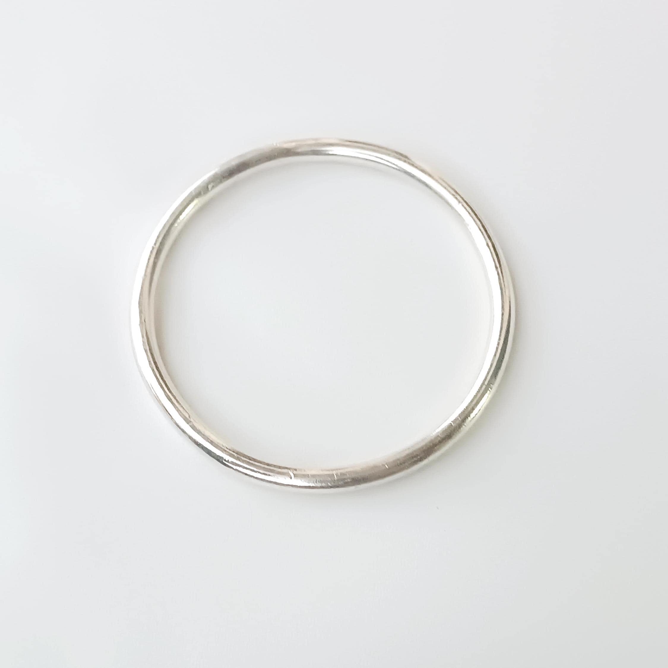 Thick sterling silver bangle - Etsy 日本