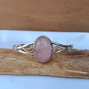 Rose Quartz Bangle, 925 Sterling Silver Bangle, Rose Quartz Jewelry, Handmade Bangle, Rose Quartz Gemstone Bangle, Silver Bangle, bangles.