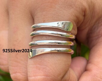 Handmade Adjustable Sterling Silver Ring: Women's Gift Jewelry