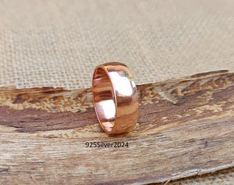 Handmade Hammered Copper Ring Band: Arthritis Healing Jewelry