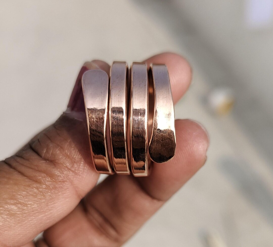 Handmade Solid Copper Wrap Ring: Hammered Healing Jewelry - Etsy