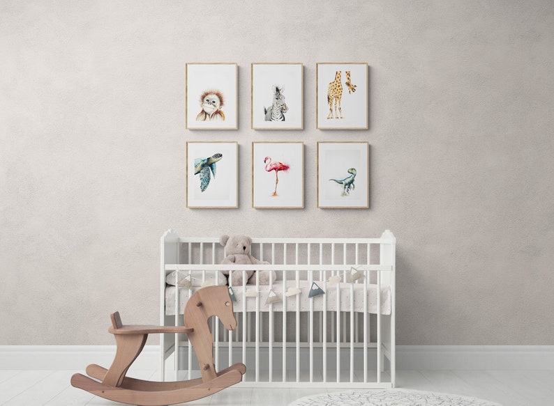 Nursery Wall Art, Safari Theme Printable Sienna Giraffe, Children's