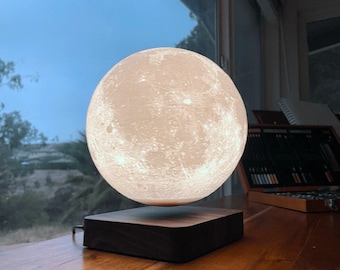 Gravity-Defying Moon Levitation Lamp: Magnetic Floating Night Light with Touch Switch - Unique Home Decor Accent, Perfect Housewarming Gift