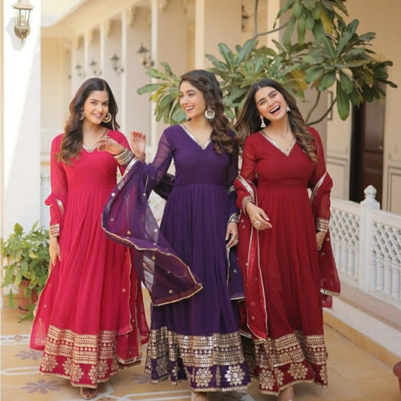 Stylishfashion Stitched Wedding Reception Wear Anarkali Salwar India | Ubuy