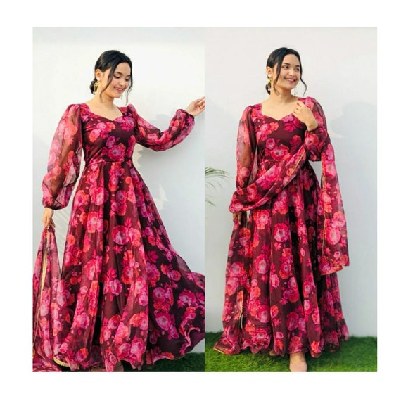 Long dress,Floral dress Maxi, designer evening dress, dress with long  sleeves | Maxi dress, Evening dresses, Designer maxi dress