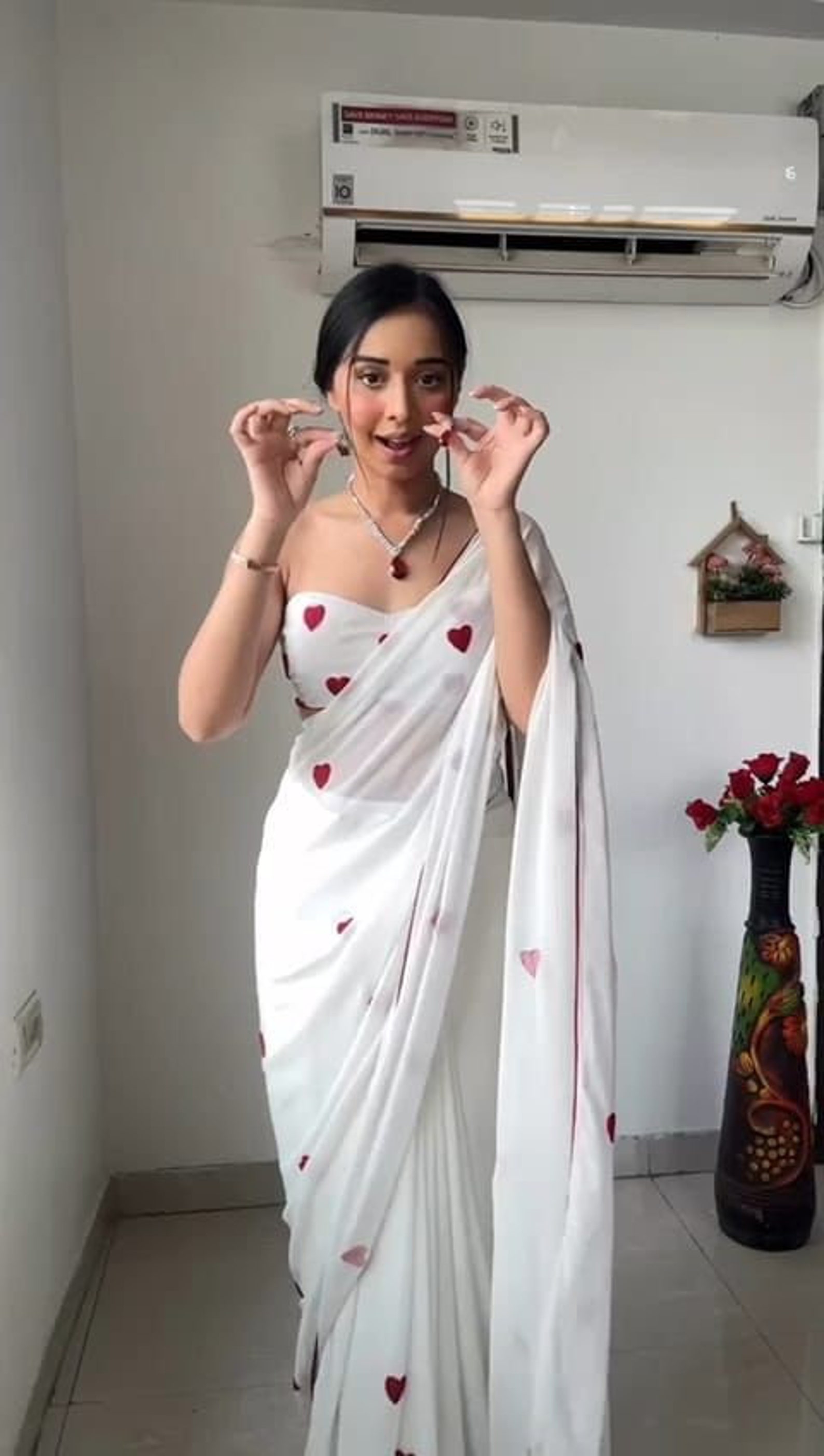 Women Party Wear Printed Georgette Ready to Wear Saree with Un Stitched Blouse main image 0