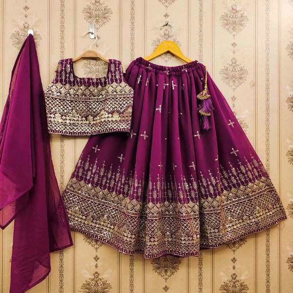 Robe enfant, robe indienne fille enfant, robe ethnique, Lehenga pour fillettes, Lehenga Choli, Prêt-à-porter Lehenga Choli, Chemisier Lehenga Stitch