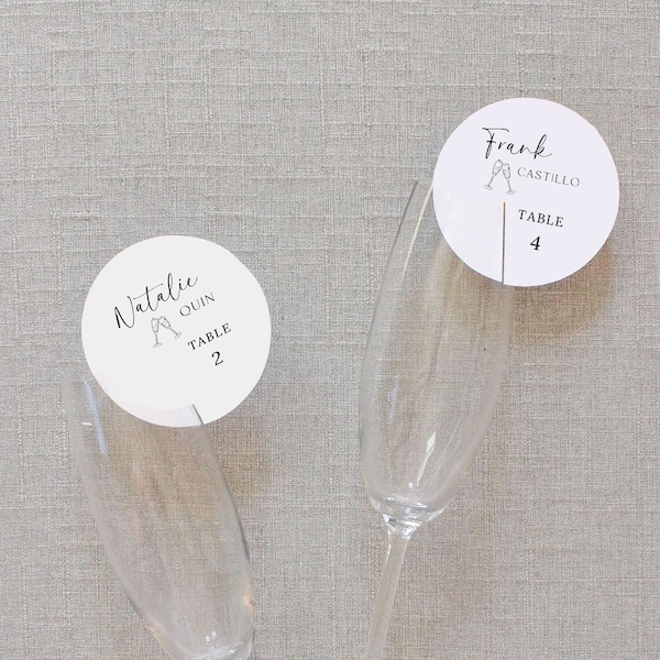 Drinks topper template, Wine glass tag template, Printable glass topper template, Customisable drinks topper template, Cocktail glass tag