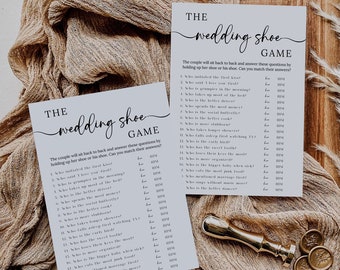 Wedding Shoe Game template Minimal Wedding Shower Game Fun Couples Game Minimalist Couples Shoe Game Editable He Said She said wedding game