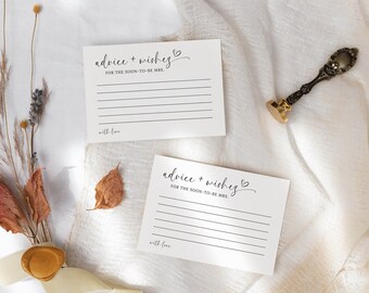 Minimal Wedding Advice and Wishes, 6x4 Card Template, Digital Download