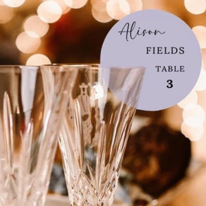 Find Your Seat in Style - Personalized Champagne Glass Tags for Your Wedding