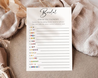 Bridal Shower Emoji Pictionary Game