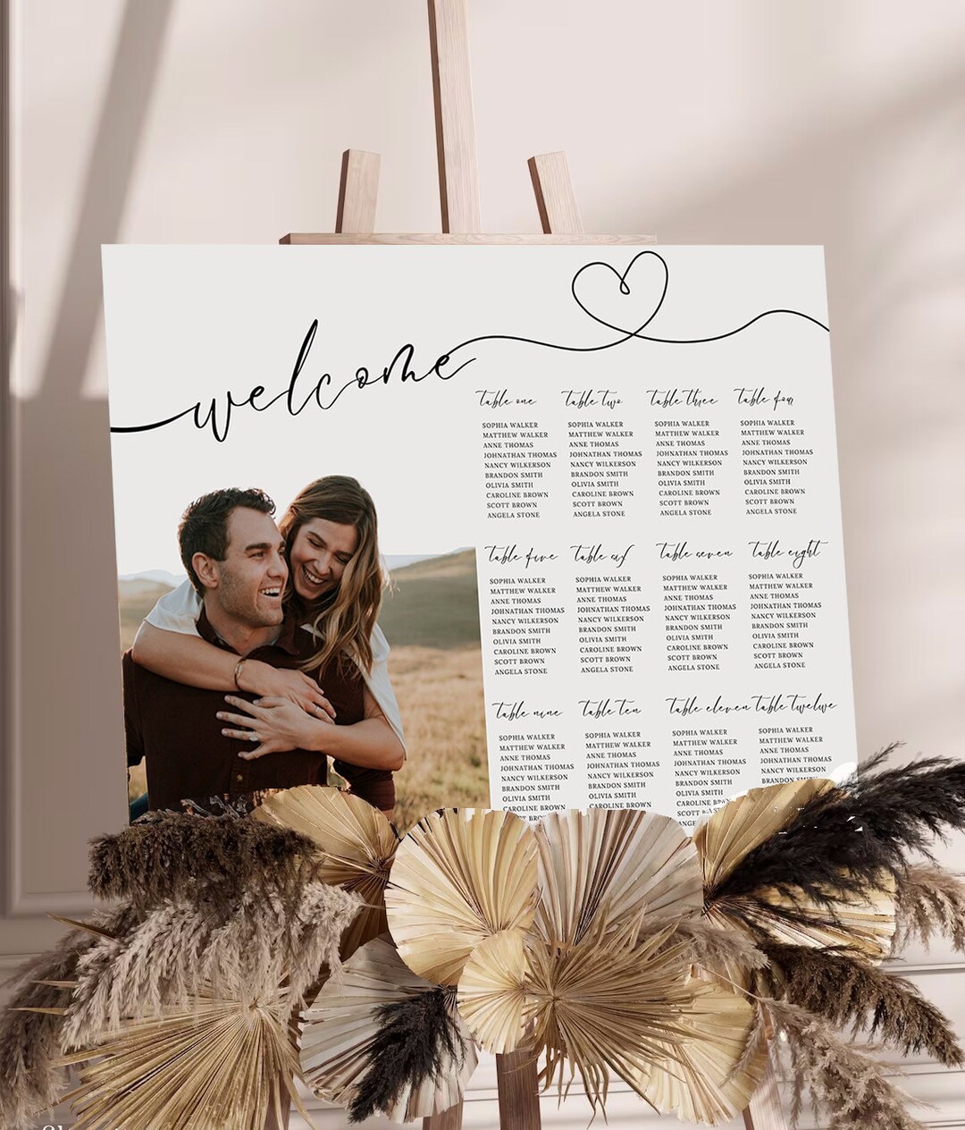Seating Chart Write In Seating Chart Template, Modern Calligraphy, Editable & Printable ...