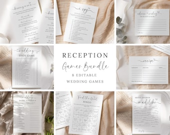 Wedding Games Bundle Wedding Reception Games Wedding Ice breaker games Wedding Table Games Editable Wedding Bundle printable party games