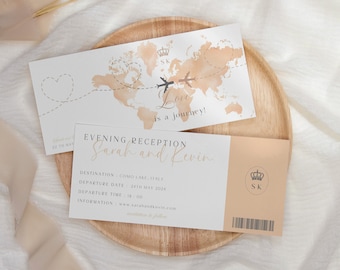 Destination Wedding Invitation, Boarding Pass Invitation, Printable Passport Wedding Invitation, Travel Theme Wedding, Template Download
