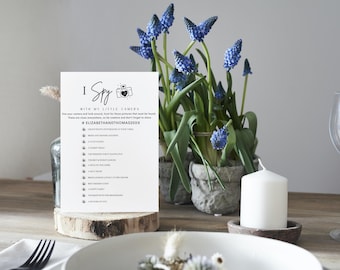 I Spy wedding Game for Reception Printable Wedding reception game wedding guest game wedding table games wedding i spy game wedding editable