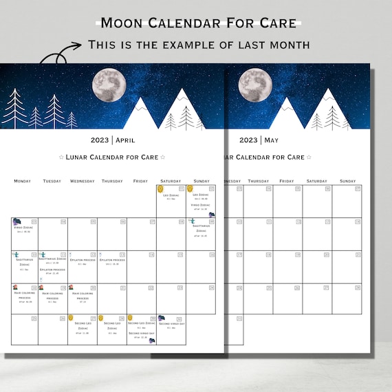 Lunar Calendar Haircut and Colouring Dates Care Calendar - Etsy