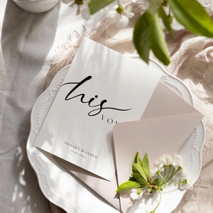 Modern Wedding Vows Cards Template, Set of 2, Minimalist Wedding Vow Book Template, INSTANT DOWNLOAD